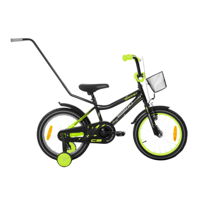 Laste jalgratas TABOU Rocket CS, 16" must/roheline
